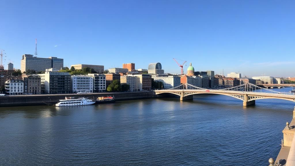 Dublin city skyline along the River Liffey
